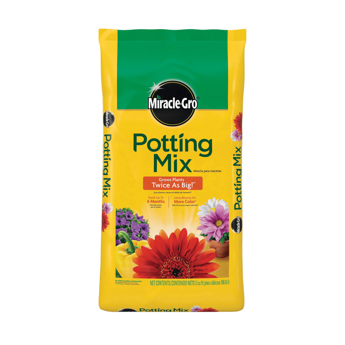 Miracle gro potting mix 2 cubic feet