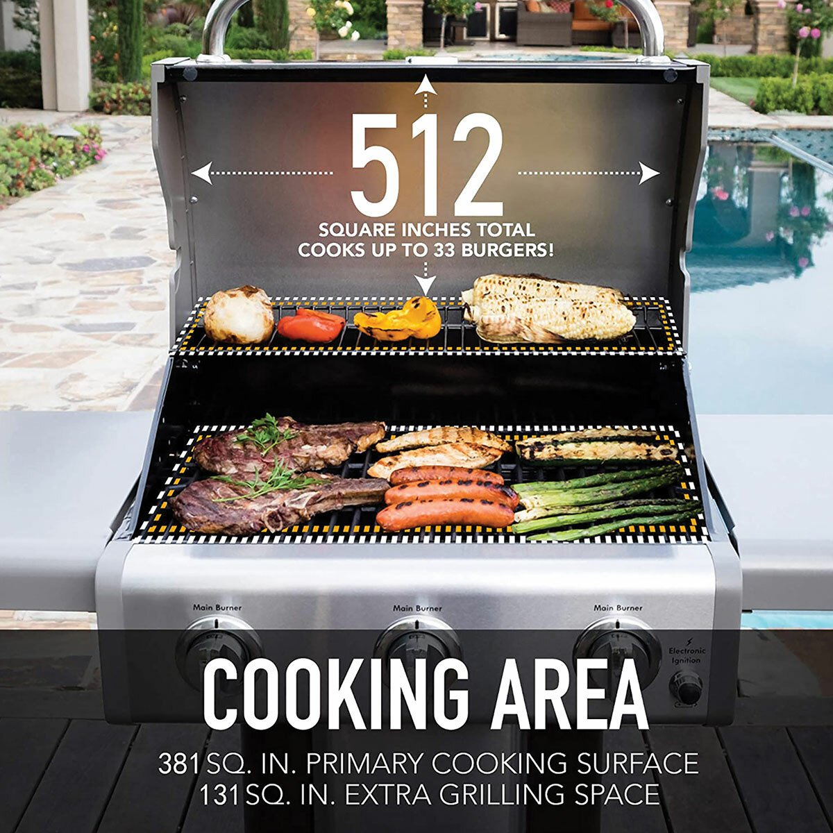 Kenmore pedestal Grill 512 square inch cooking area