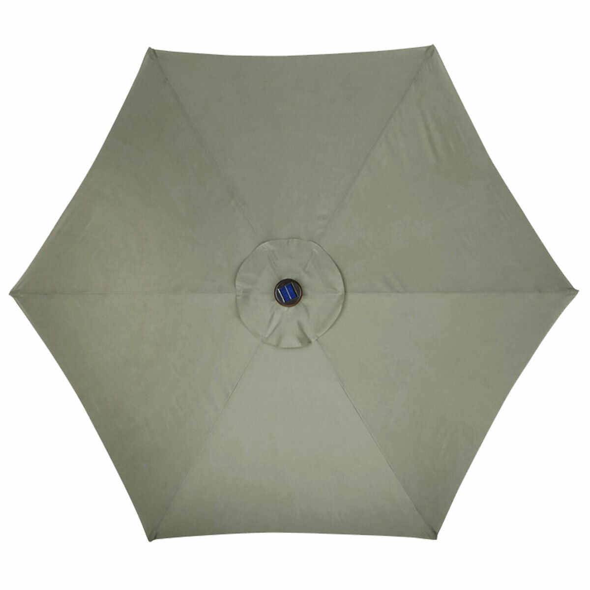 9 foot solar patio umbrella tan from above