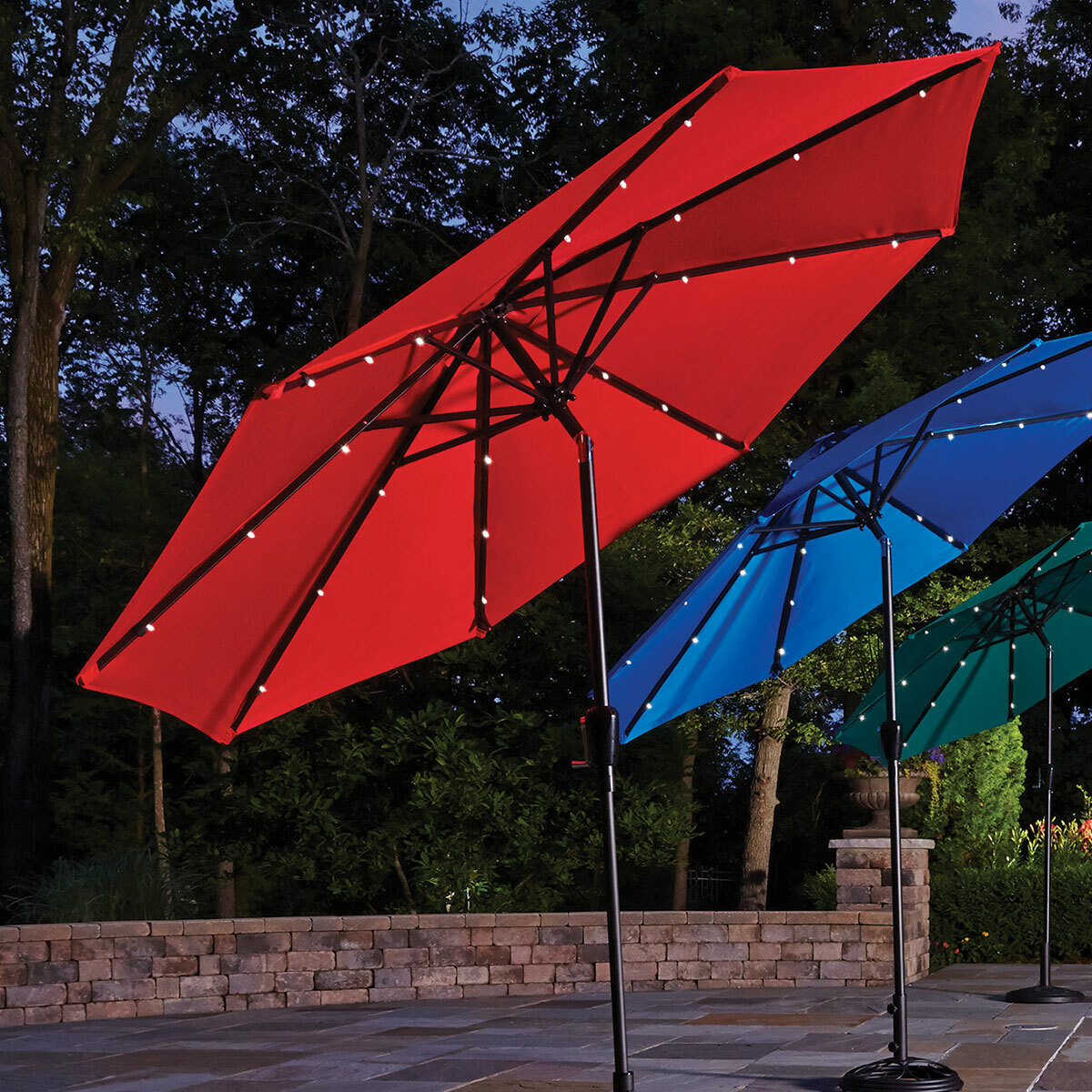 9 foot solar umbrella red or blue