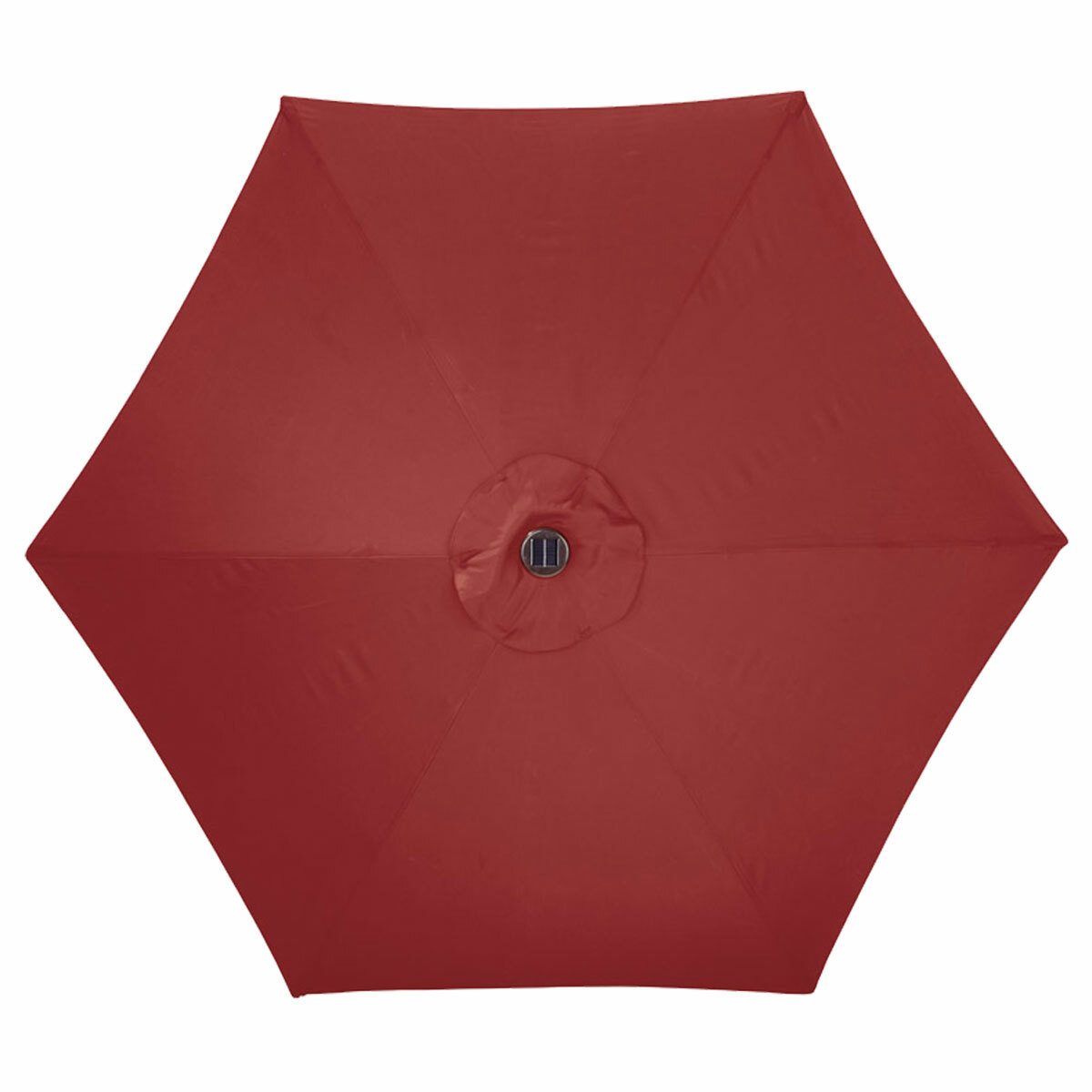 9 foot solar patio umbrella red from above