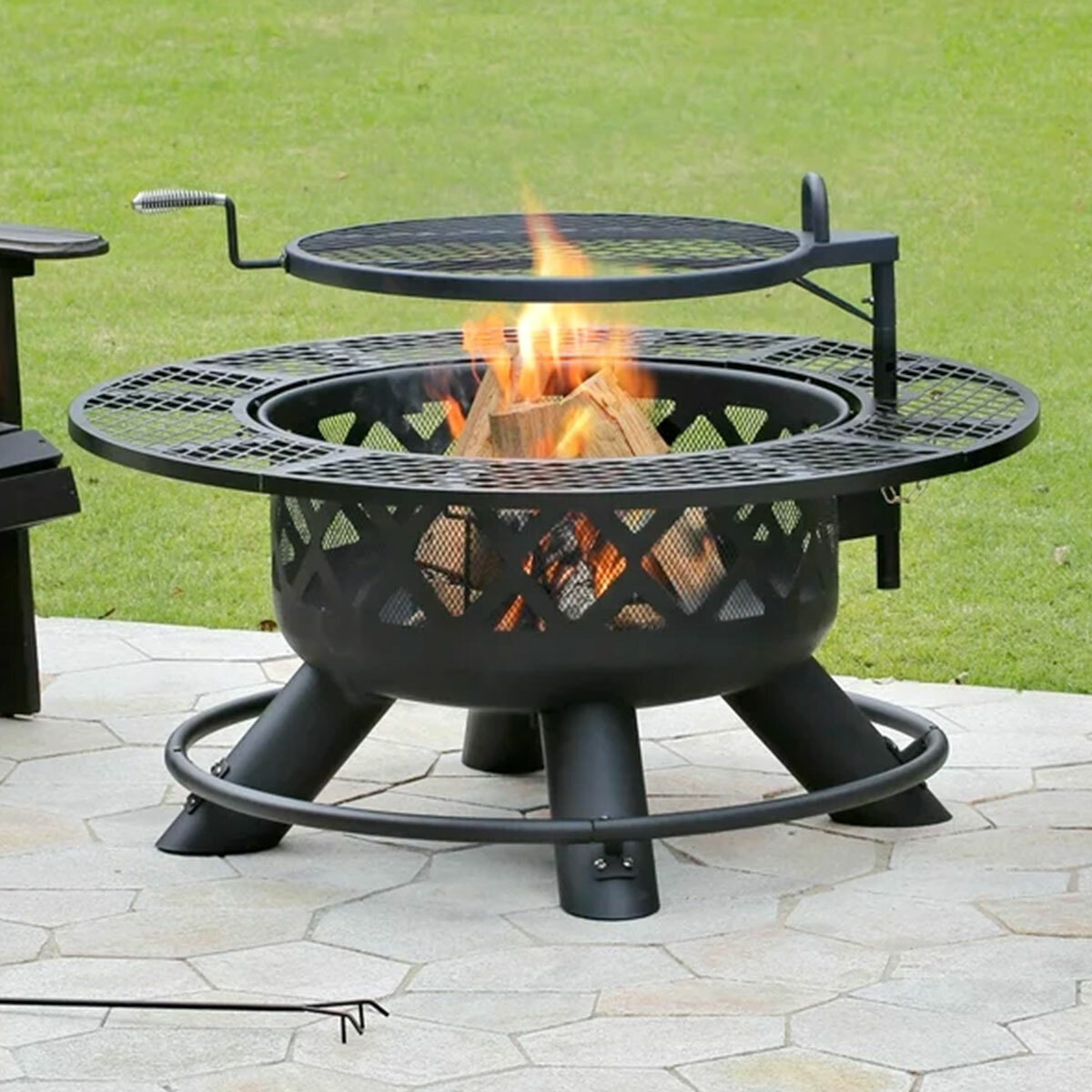 Living Accents Ranch 47" Fire Pit on patio