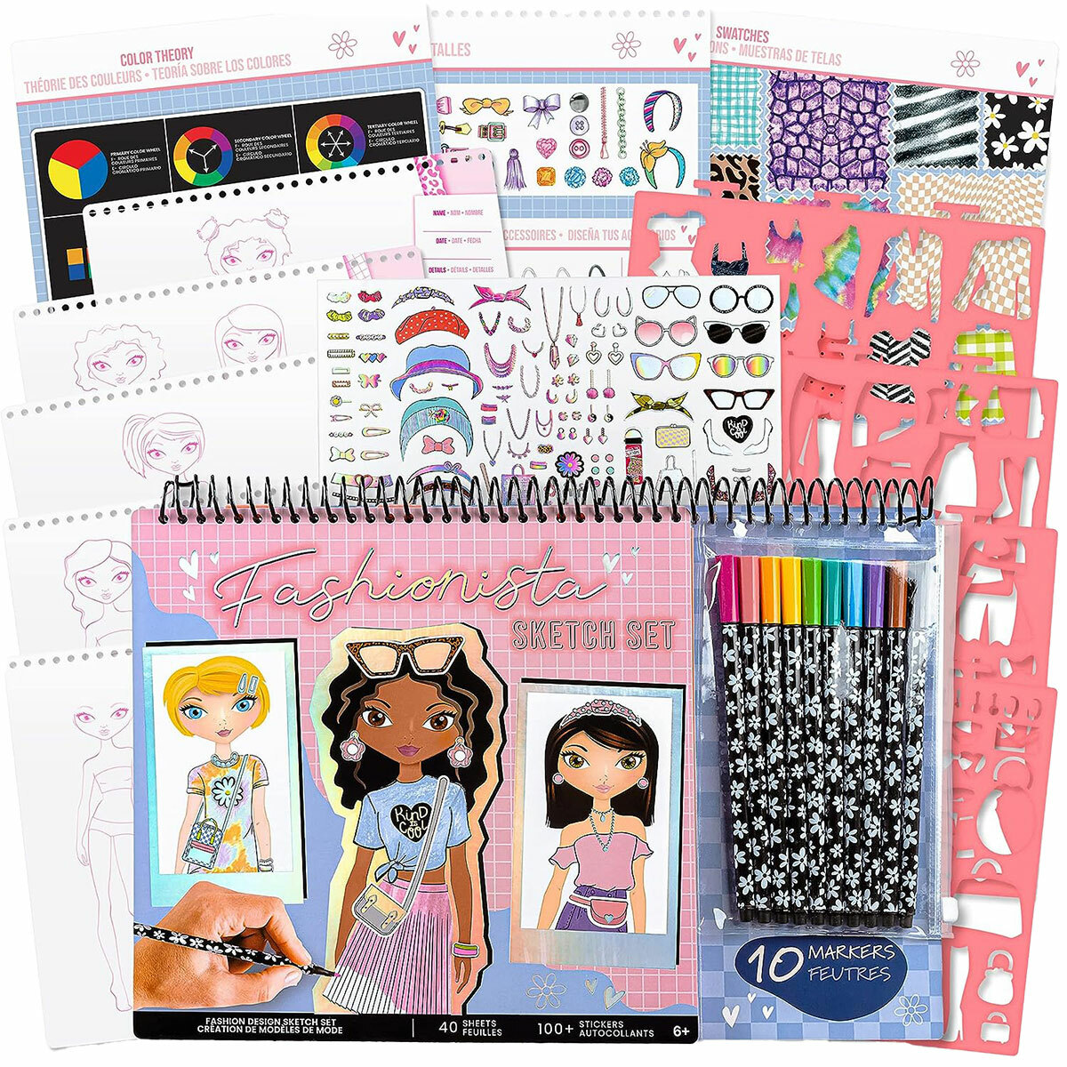 Sketch set with markers