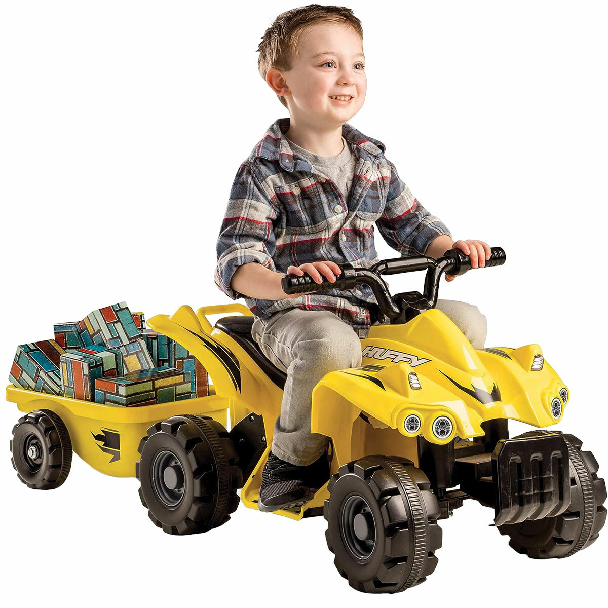 6 volt mini quad ride on with trailer