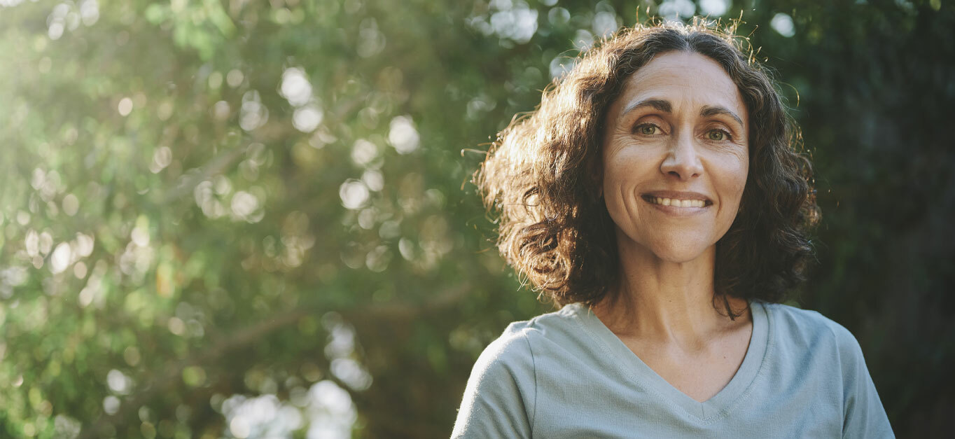 Smiling woman outside